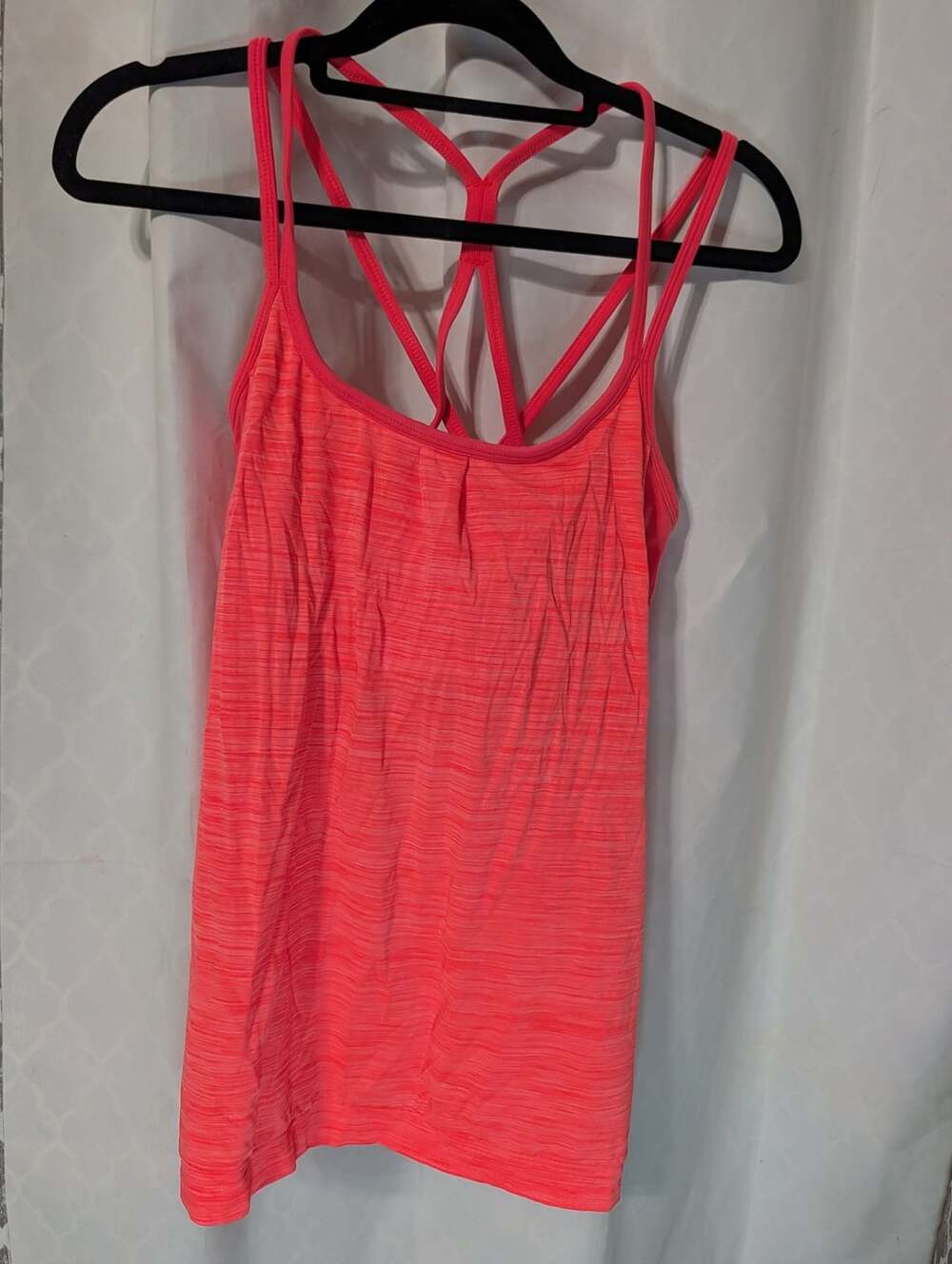 Athleta Tank Top Size S Pink Activewear Built-In Bra Strappy Back